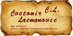 Cvetomir Lacmanović vizit kartica
